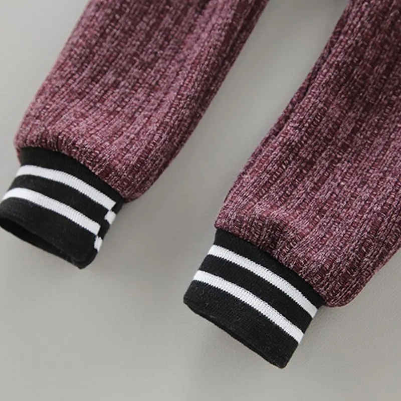 2-piece Stripe Hoodie and Pants Set(No Shoes)
