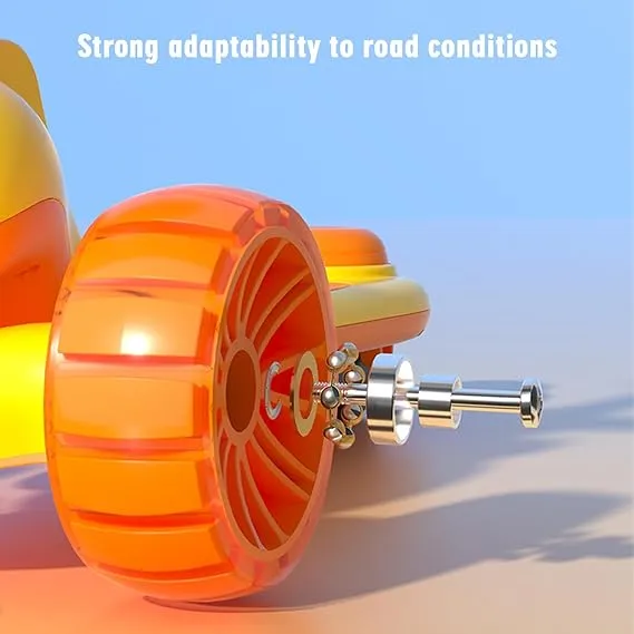 3-Wheel Foldable Kids Scooter with LED Light-Up Wheels, Dual Handles, and Fun Cartoon Design