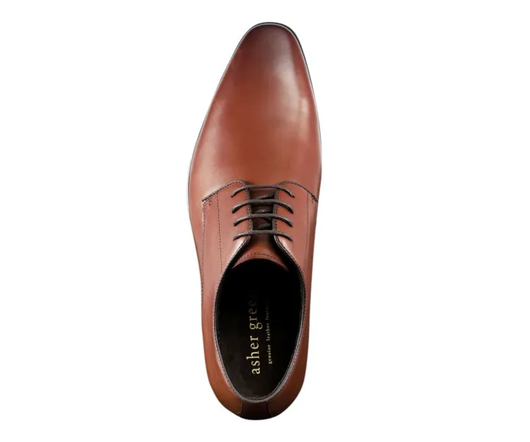 Asher Green Ag610 Tan Men’s Genuine Leather Lace Up Shoes