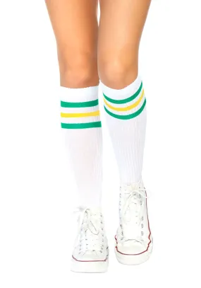 Athletic Striped Knee High Socks