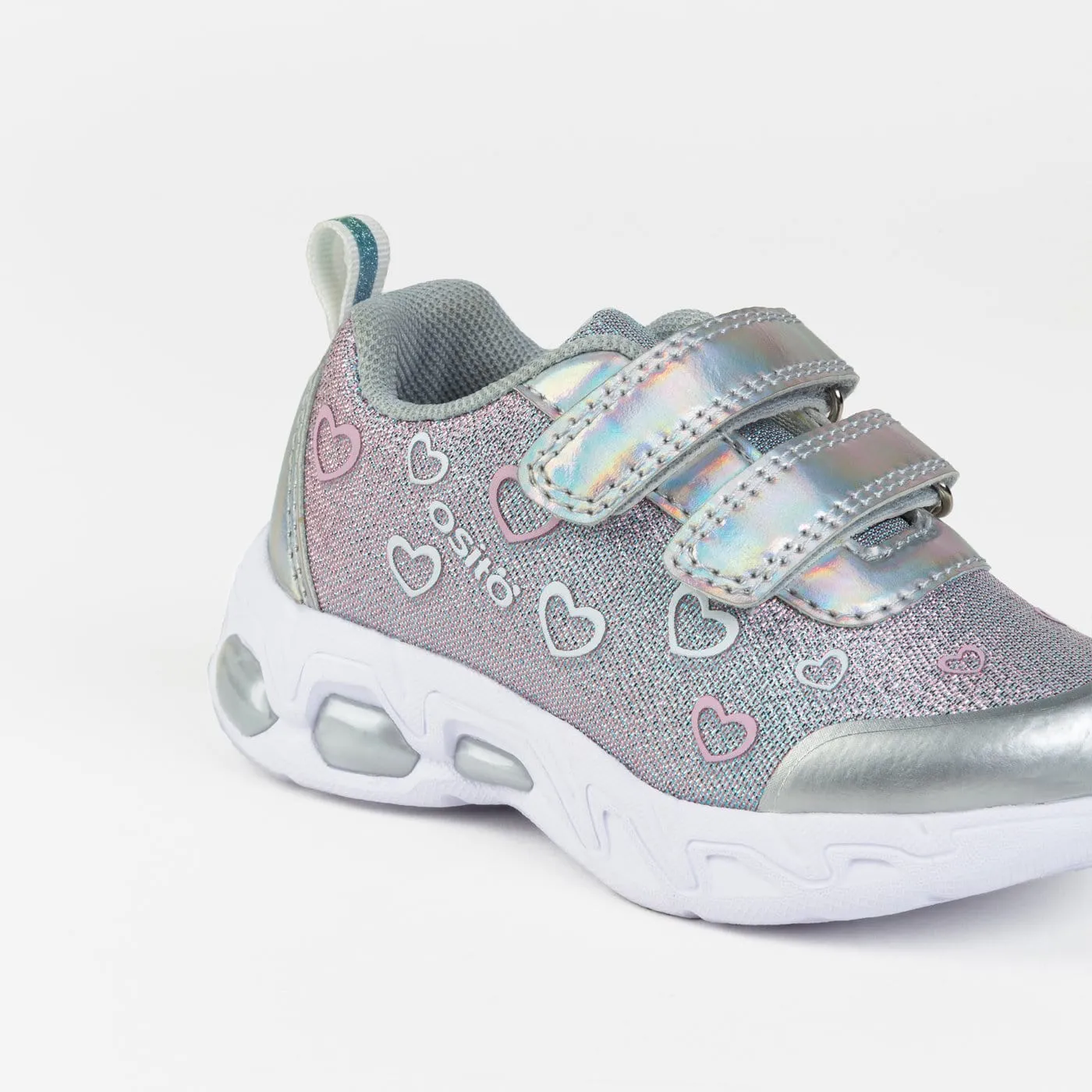 Baby's Silver Sneakers with Lights