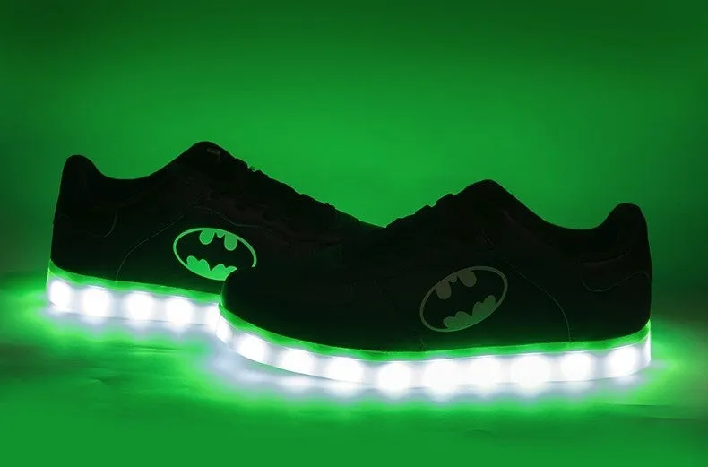 Batman light up shoes Colorful Flashing LED Luminous Shoes Low Top Unisex Shoes