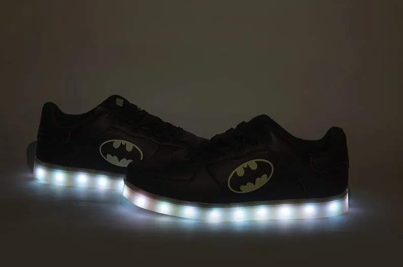 Batman light up shoes Colorful Flashing LED Luminous Shoes Low Top Unisex Shoes