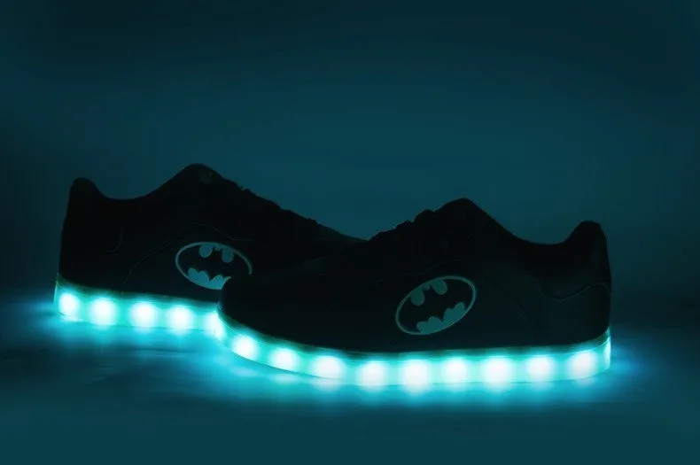 Batman light up shoes Colorful Flashing LED Luminous Shoes Low Top Unisex Shoes