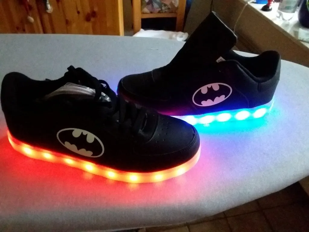 Batman light up shoes Colorful Flashing LED Luminous Shoes Low Top Unisex Shoes
