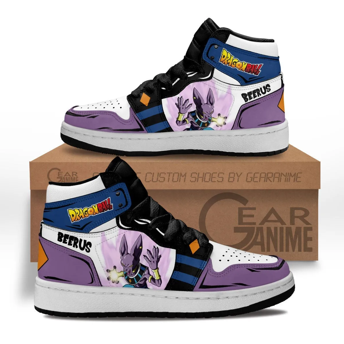 Beerus Kids Sneakers Custom Anime Dragon Ball Shoes For Kids