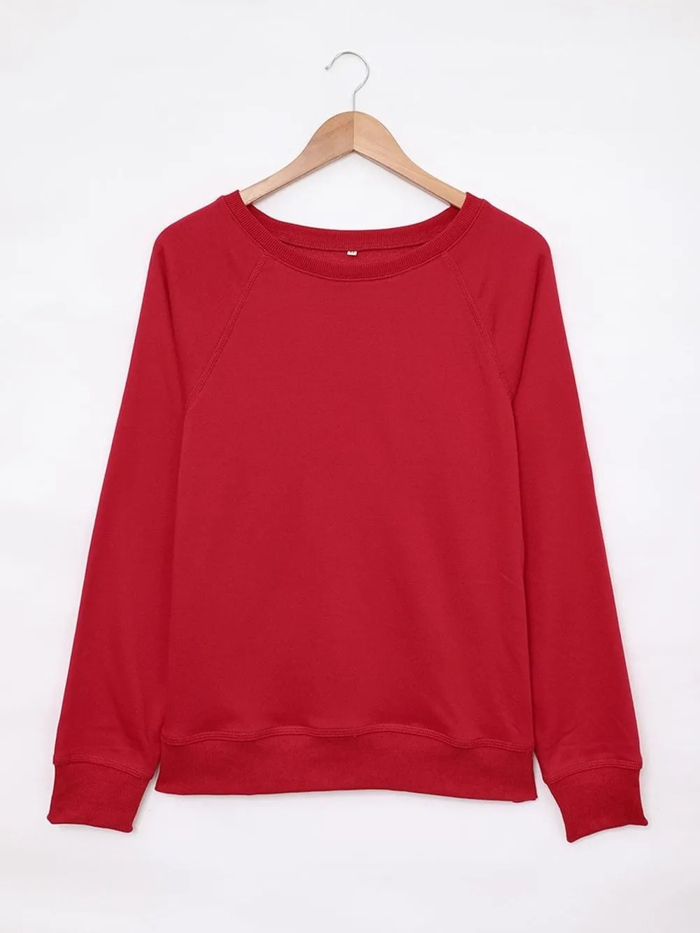 Bold Red Baseball Mom Graphic French Terry Cotton Blend Sweatshirt