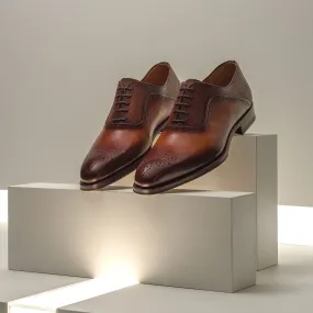 Brown Leather Constantine Lace Up Oxfords - SS23