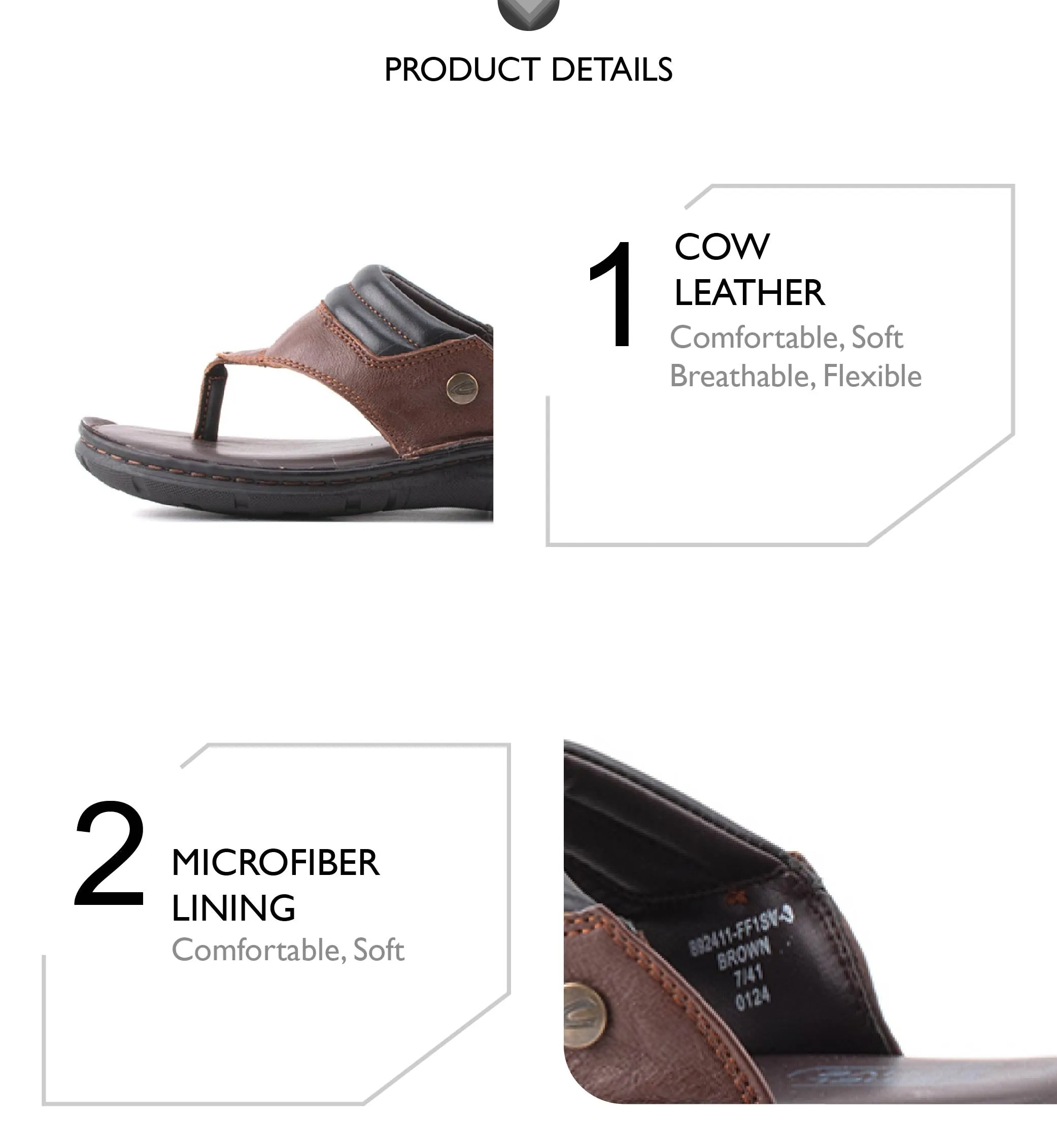 camel active Leather Open Toe Sandals Men Brown KINGLEY-892411-FF1SV-3