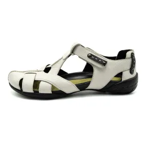 Camel Active Tbar Flat Sandals Leather White Colour For Women