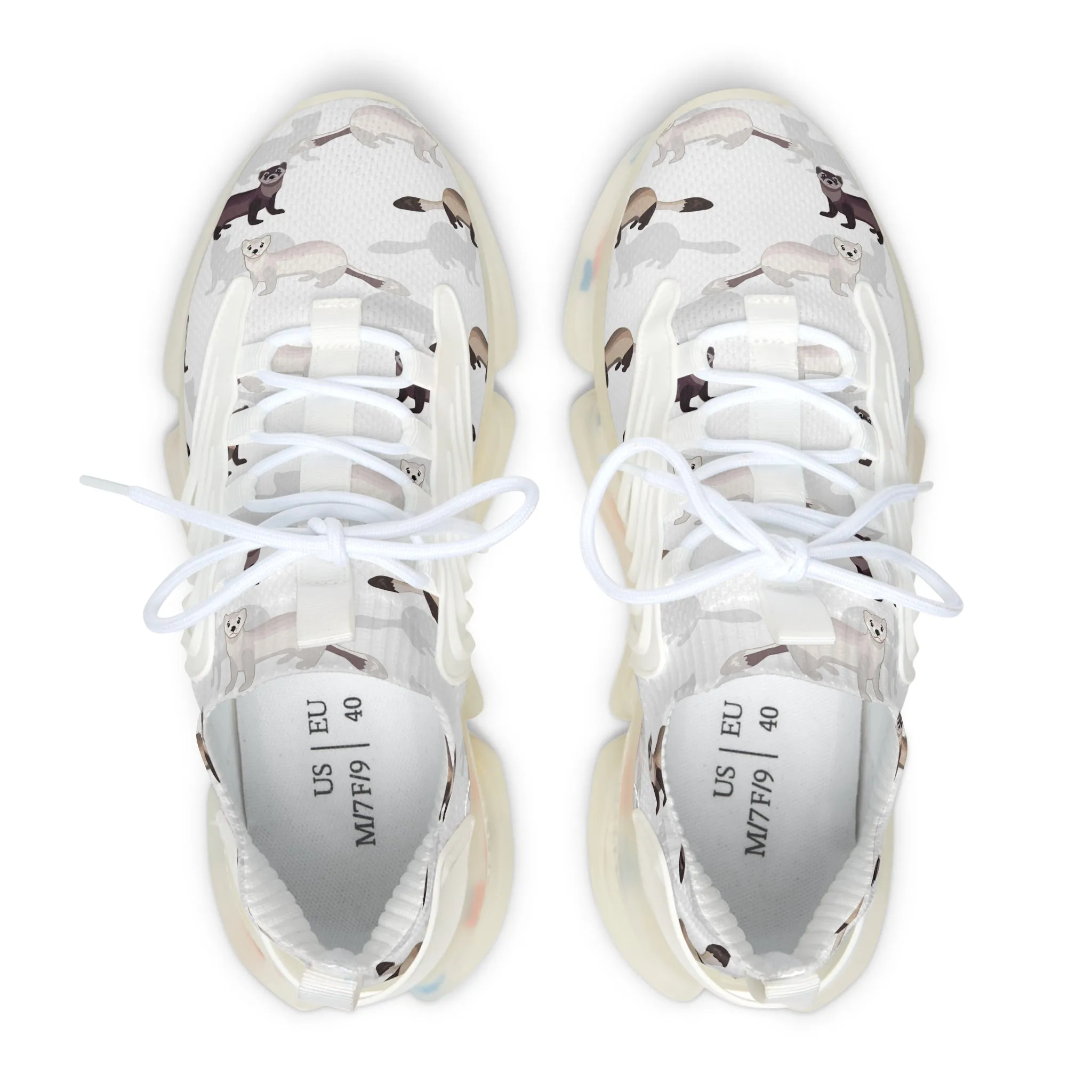 Cute Cat Print Women's Mesh Sneakers for Everyday Comfort