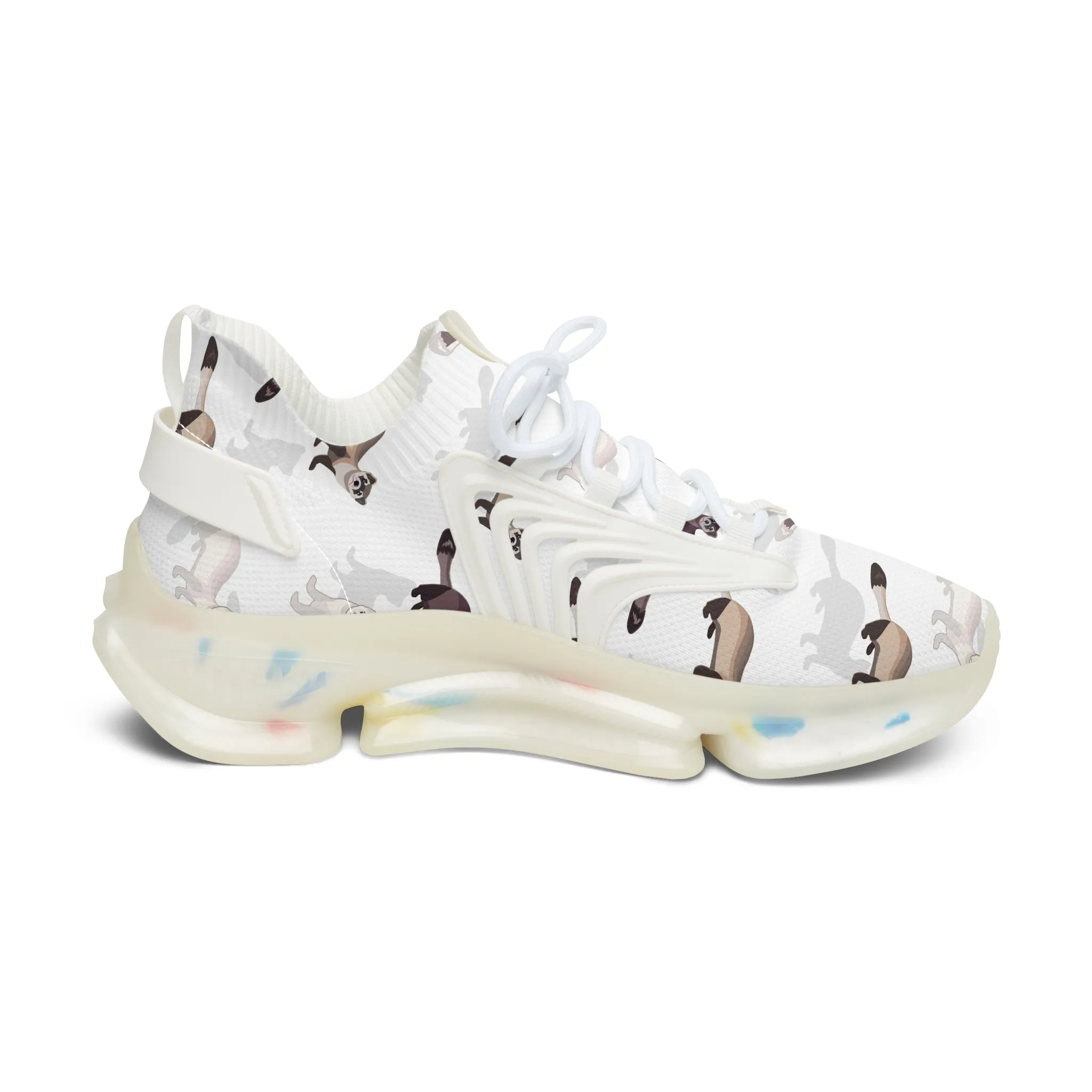 Cute Cat Print Women's Mesh Sneakers for Everyday Comfort