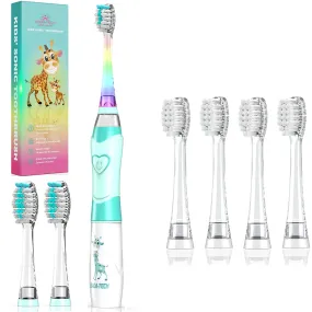 DADA-TECH Kids Electric Toothbrush Green with Replacement Heads (DT-K6)