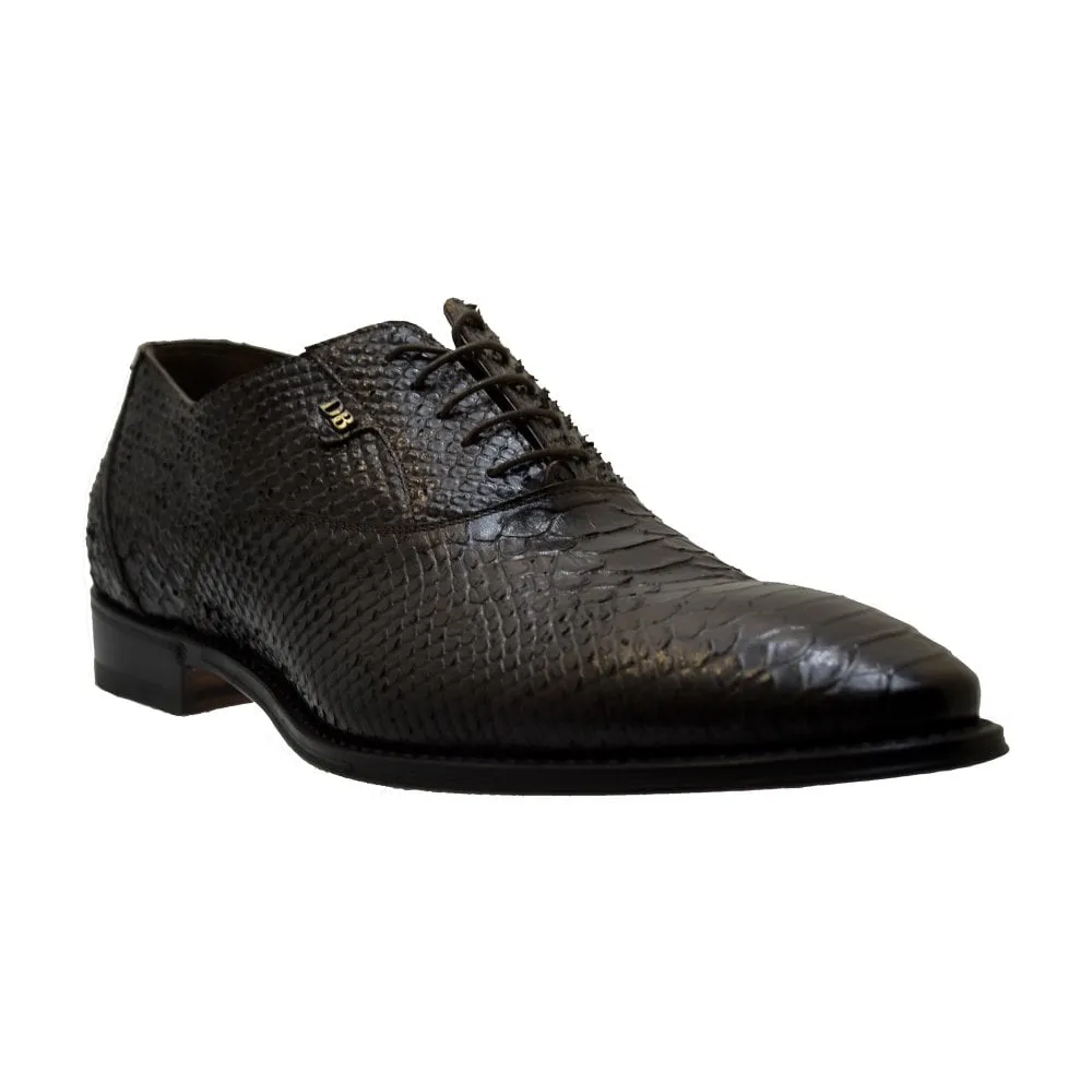Dino Bigioni Men's Shoes 10755 Brown Leather Print Python Formal Dress Lace up Shoes size 45