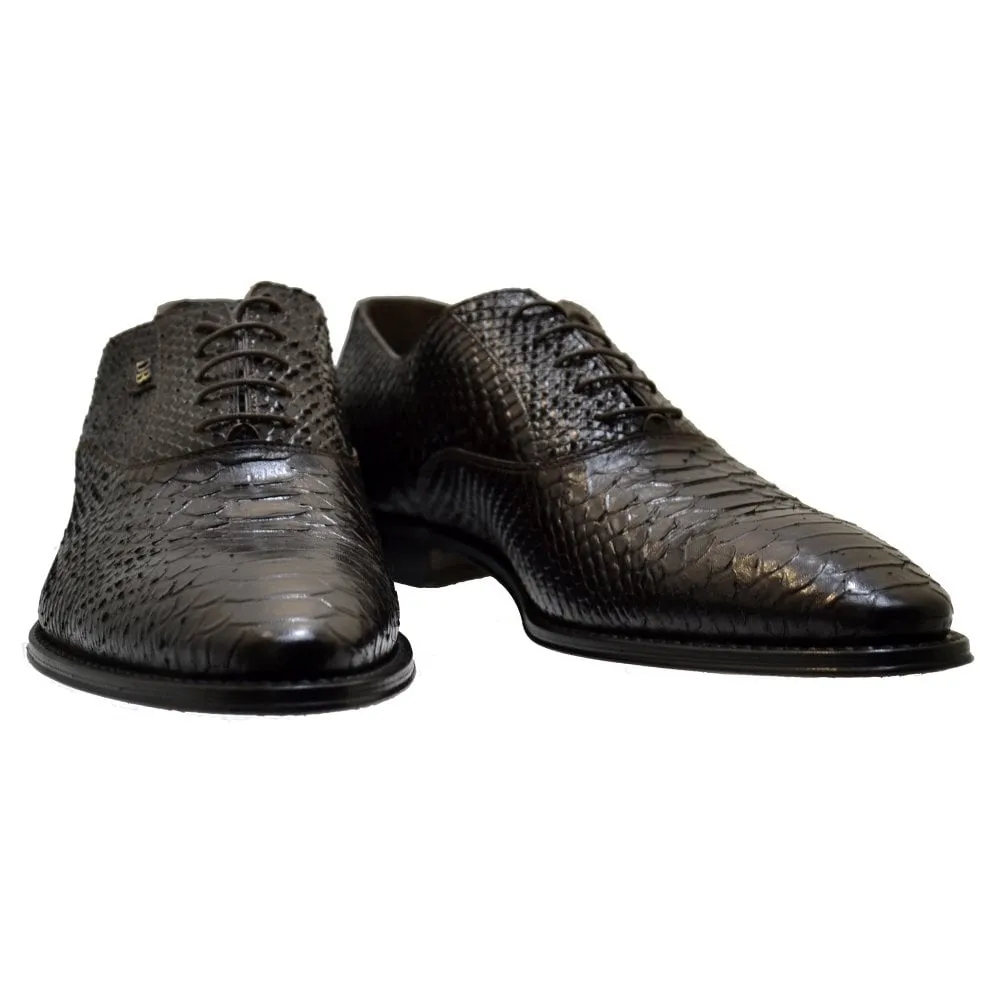 Dino Bigioni Men's Shoes 10755 Brown Leather Print Python Formal Dress Lace up Shoes size 45