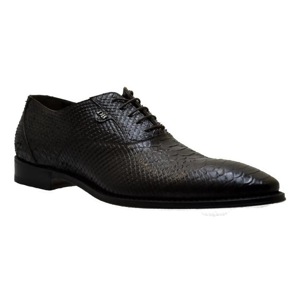 Dino Bigioni Men's Shoes 10755 Brown Leather Print Python Formal Dress Lace up Shoes size 45