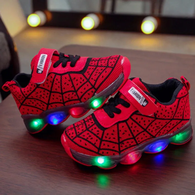 Disney Spiderman Kids Sneakers – Light-Up Breathable Shoes for Boys