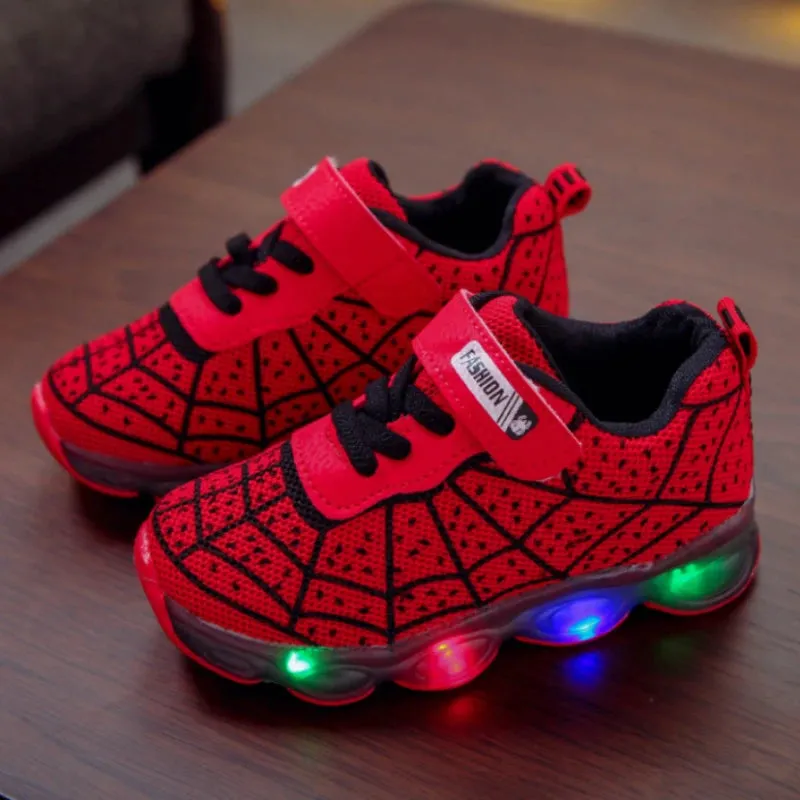 Disney Spiderman Kids Sneakers – Light-Up Breathable Shoes for Boys
