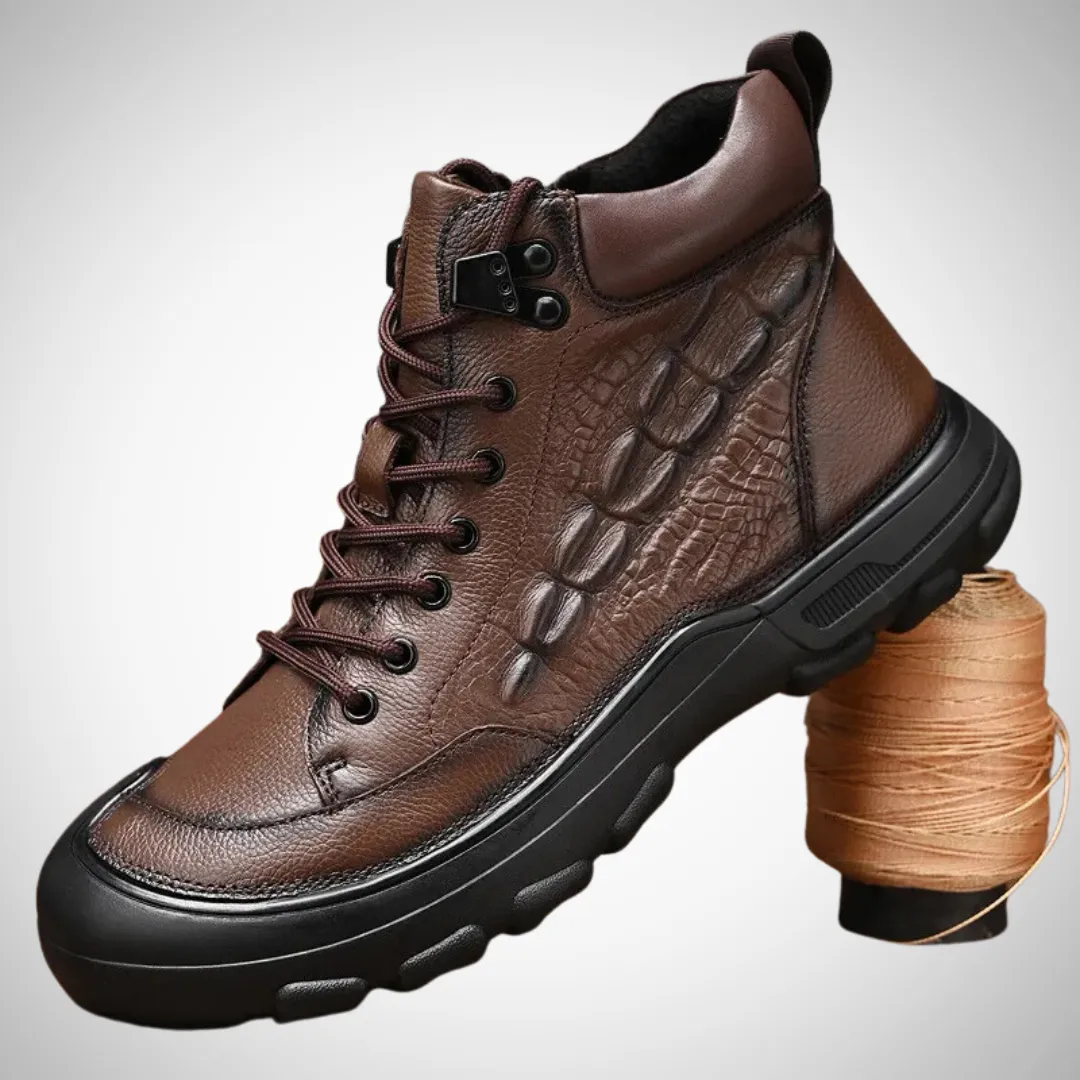 Dorian Elegant Lace-Up Textured Shoes