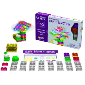 E-Blox Circuit Blox Lights 'N Motion - Interactive STEM Building Kit - Colorful LED Blocks