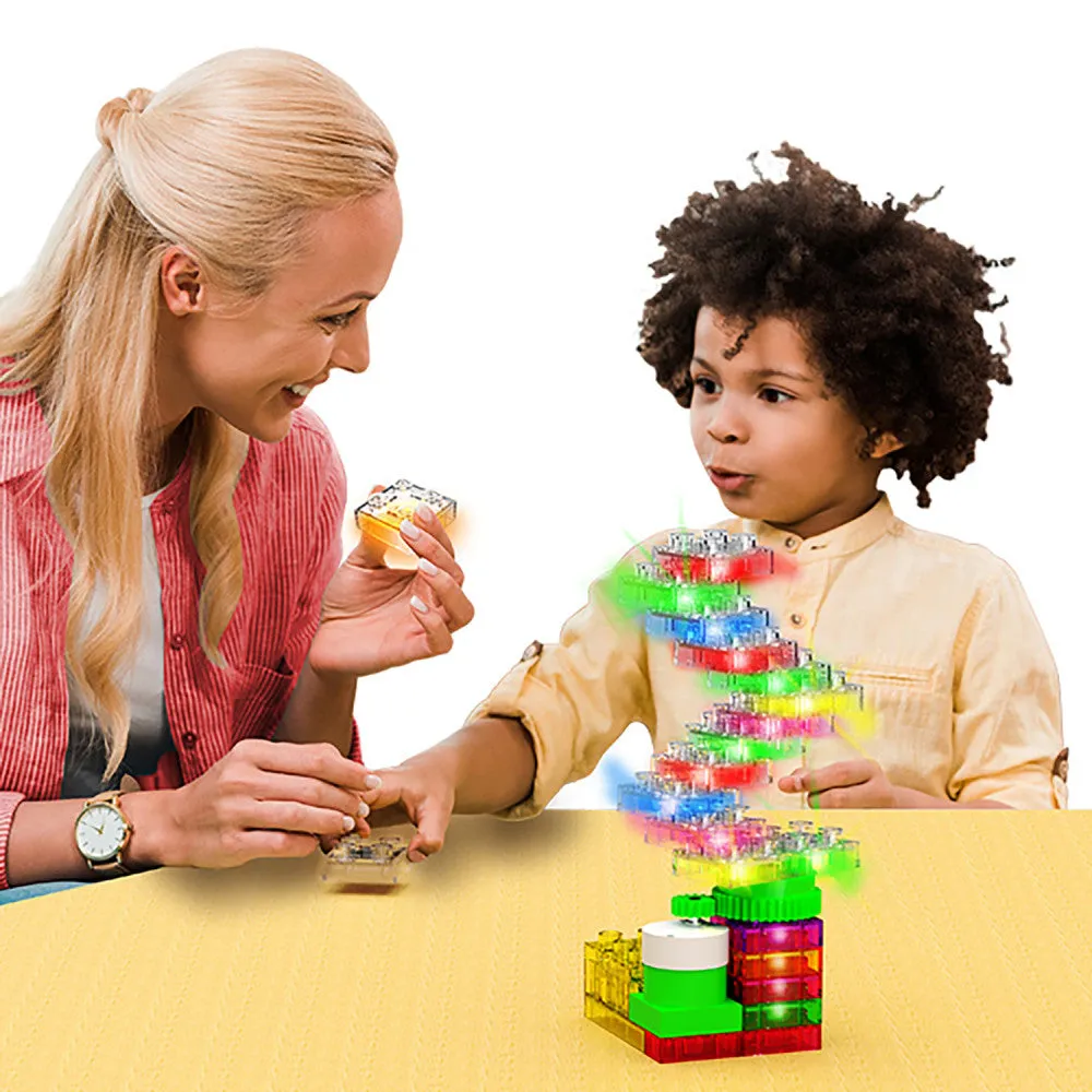 E-Blox Circuit Blox Lights 'N Motion - Interactive STEM Building Kit - Colorful LED Blocks