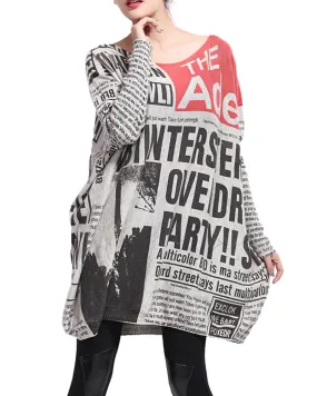 ❤ellazhu Women Fashion Painting Crew Neck Pullover Sweater OneSize GY269