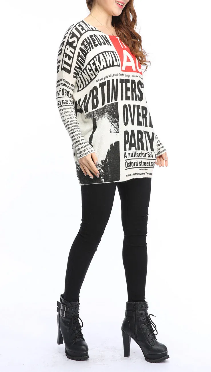 ❤ellazhu Women Fashion Painting Crew Neck Pullover Sweater OneSize GY269