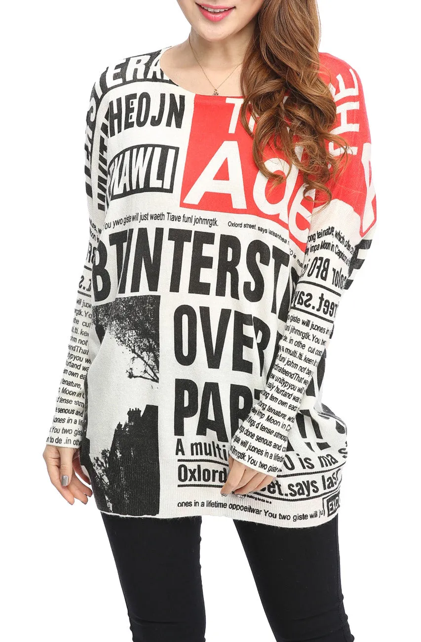 ❤ellazhu Women Fashion Painting Crew Neck Pullover Sweater OneSize GY269