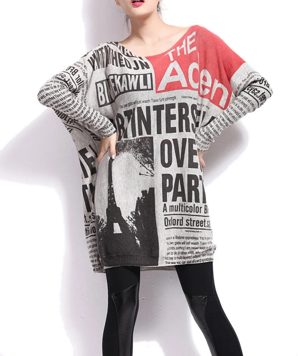 ❤ellazhu Women Fashion Painting Crew Neck Pullover Sweater OneSize GY269