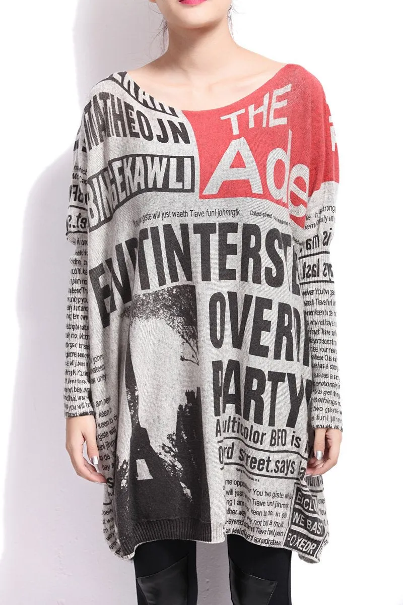 ❤ellazhu Women Fashion Painting Crew Neck Pullover Sweater OneSize GY269