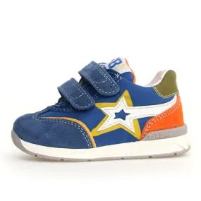 Falcotto Boy's New Ferdi 3 Vl Sneakers - Azure / Orange / White