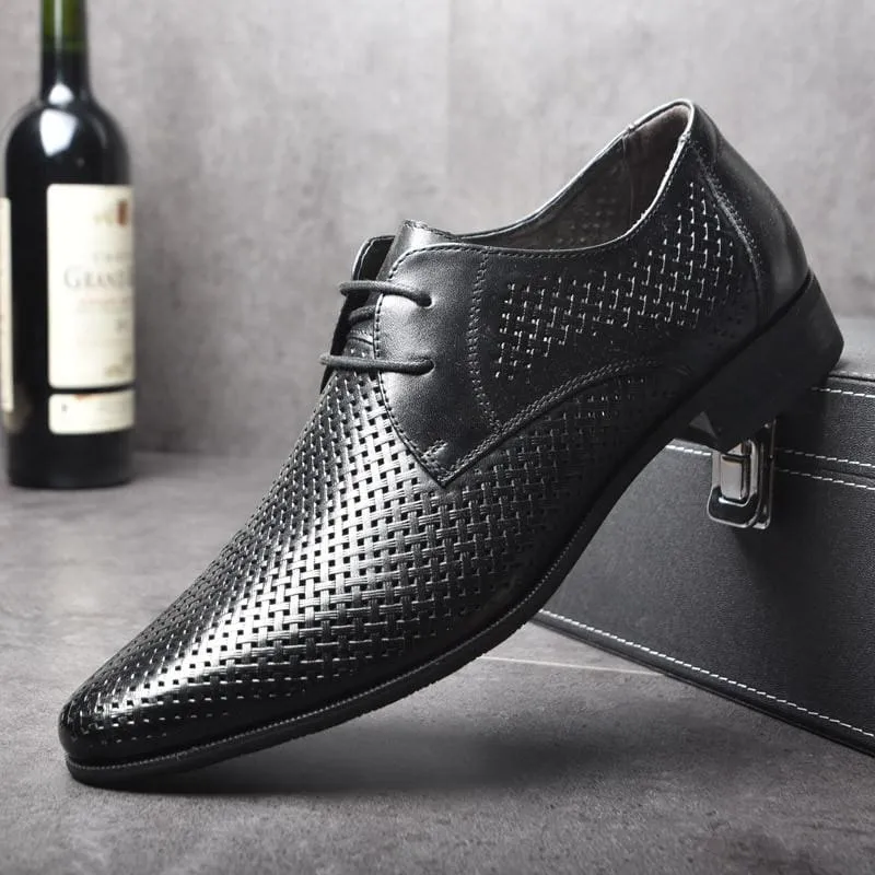 Formal Men Shoes Punch Lace Breathable