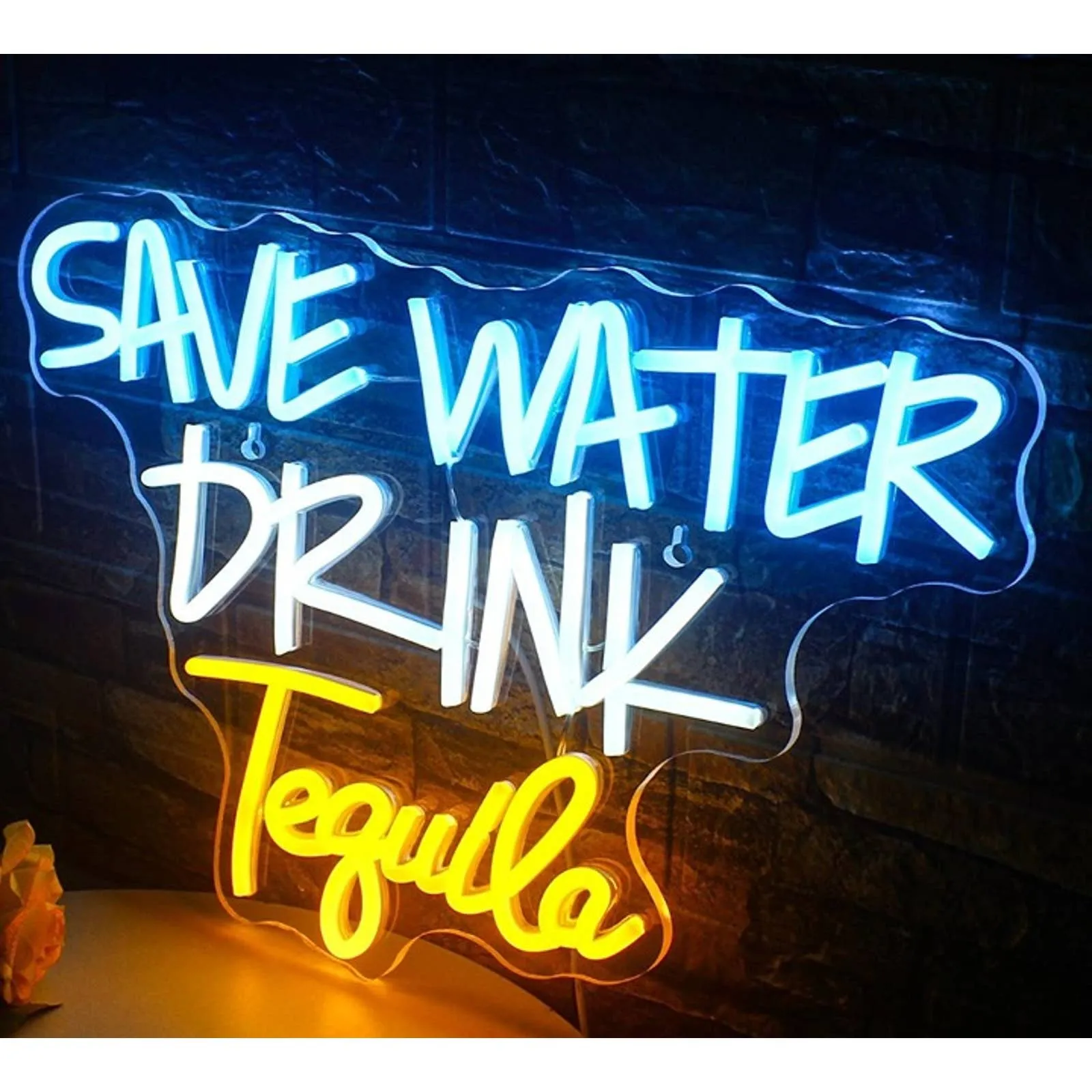 Fun Bright Colorful Save Water Drink Tequila LED Night Light Party Decor