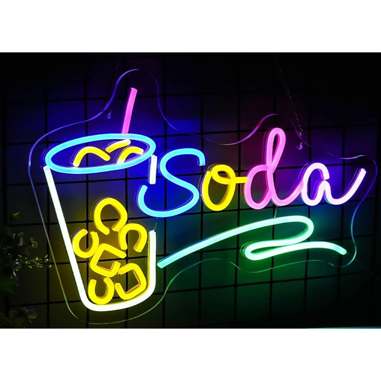 Fun Vivid Bright Colorful Soda Drink LED Night Light Shop Store Wall Sign