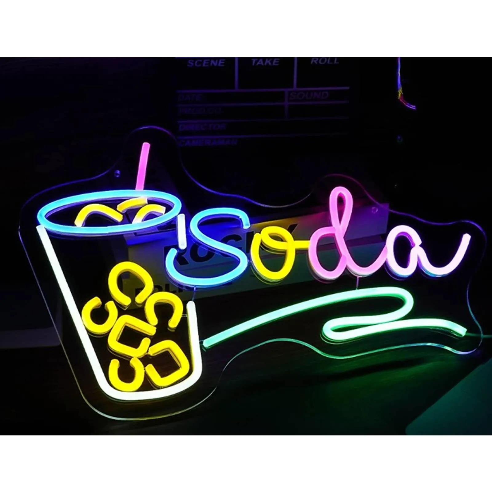 Fun Vivid Bright Colorful Soda Drink LED Night Light Shop Store Wall Sign