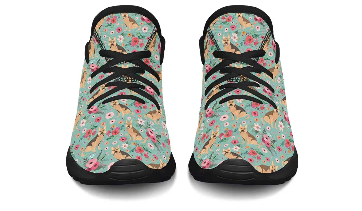 German Shepherd Flower Kids Sneakers