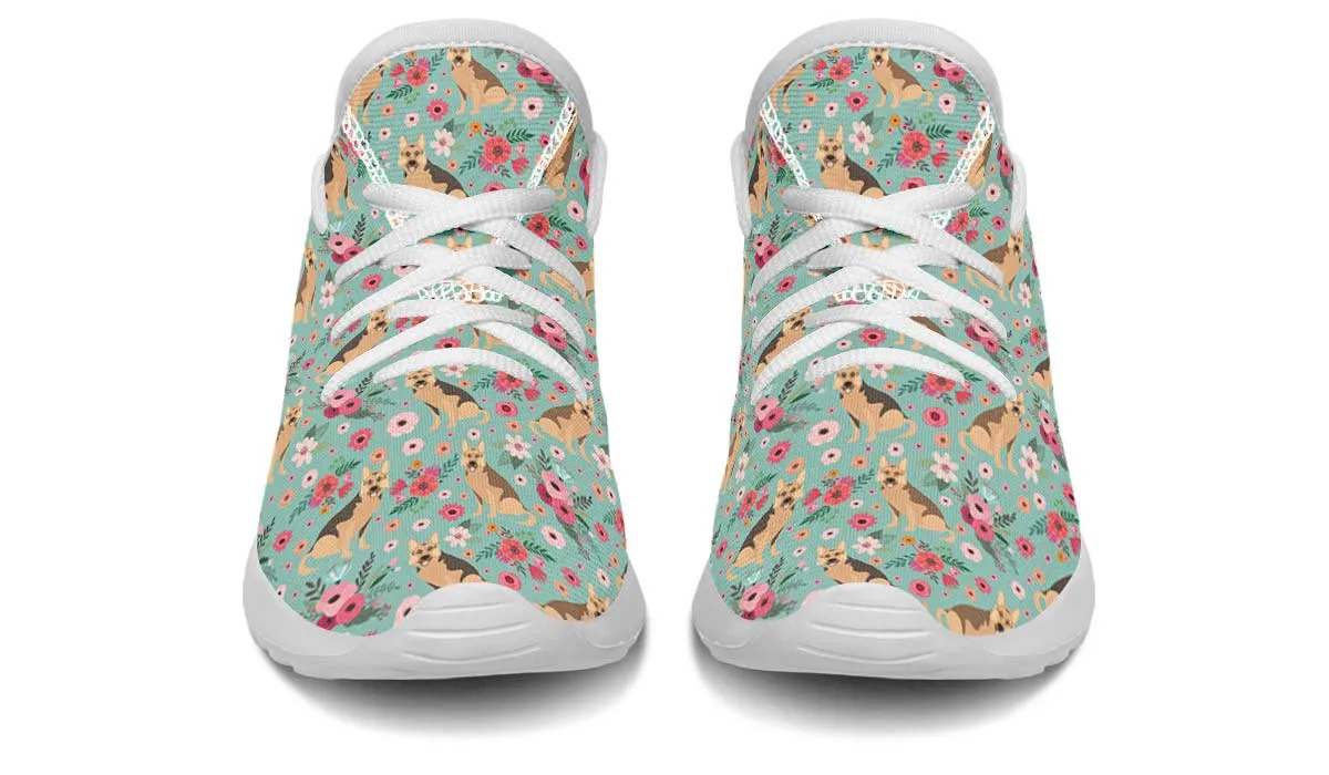 German Shepherd Flower Kids Sneakers