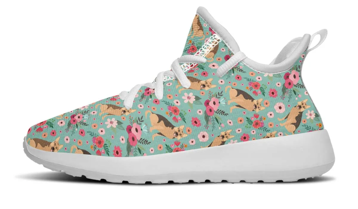 German Shepherd Flower Kids Sneakers