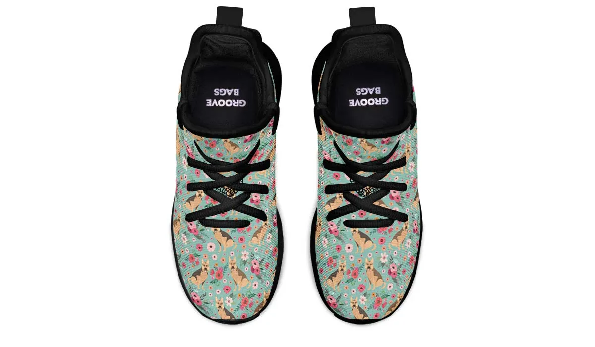 German Shepherd Flower Kids Sneakers