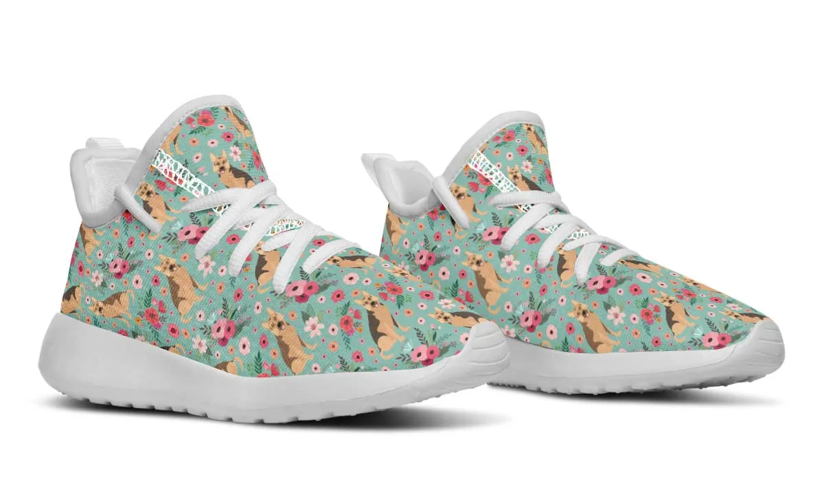 German Shepherd Flower Kids Sneakers