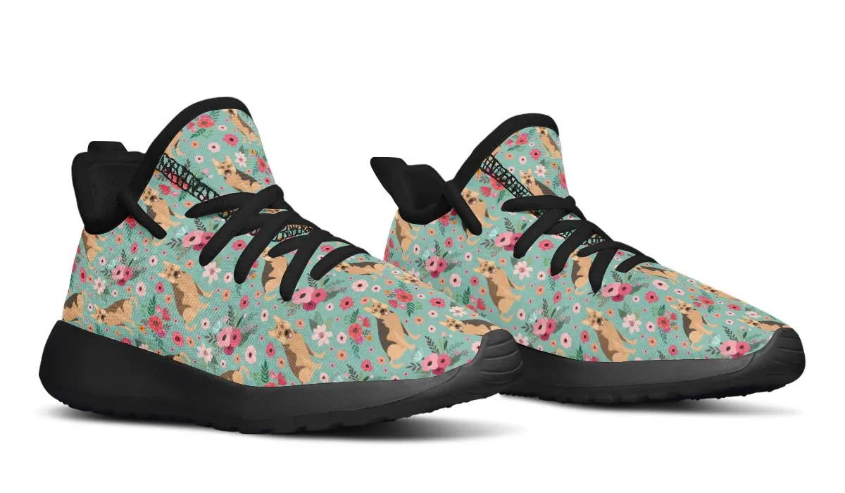 German Shepherd Flower Kids Sneakers