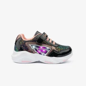 Girl's Black With Lights Sneakers Glitter