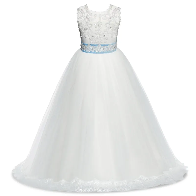 Girls Formal Dresses Long Little Girl Wedding Prom Graduation Ball Gown