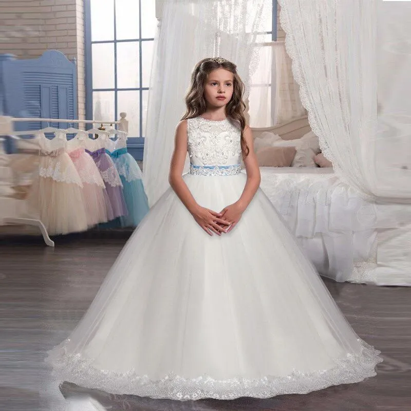 Girls Formal Dresses Long Little Girl Wedding Prom Graduation Ball Gown