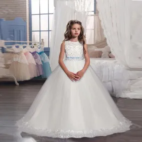 Girls Formal Dresses Long Little Girl Wedding Prom Graduation Ball Gown