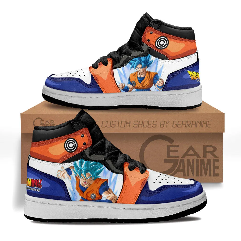 Goku Blue Kids Sneakers Custom Dragon Ball Anime Shoes For Kids