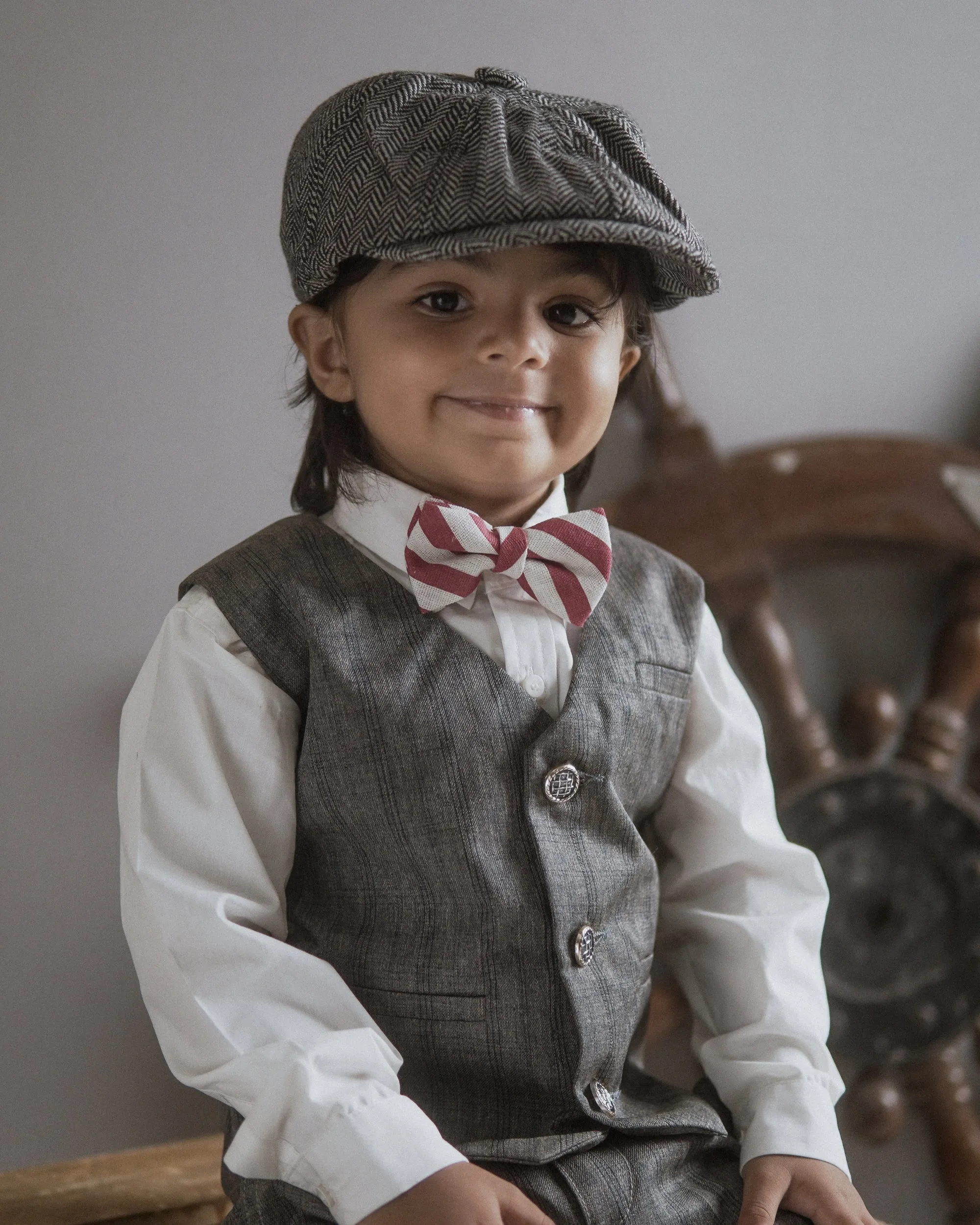 GREY PATTERNED BOYS SUIT