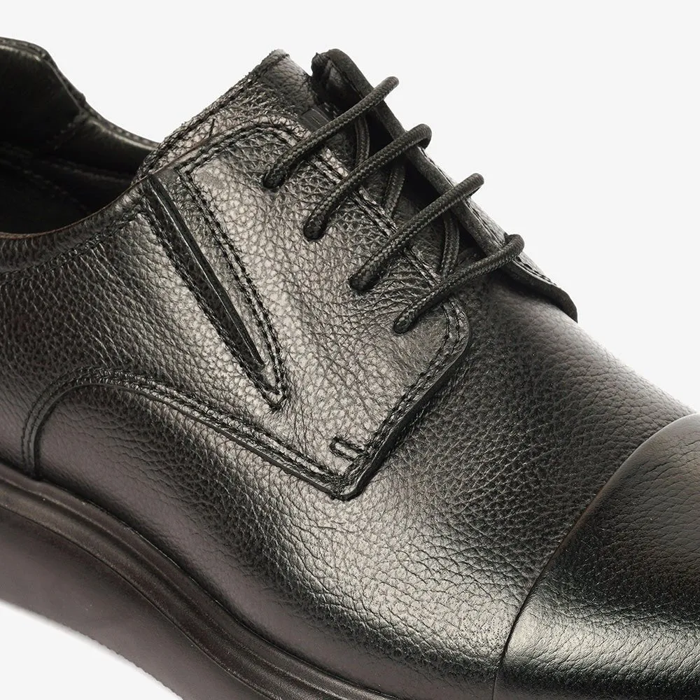 Greyder Men's Leather Formal Shoes in Black