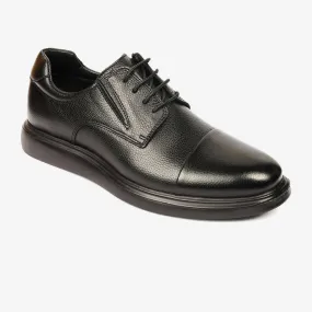 Greyder Men's Leather Formal Shoes in Black