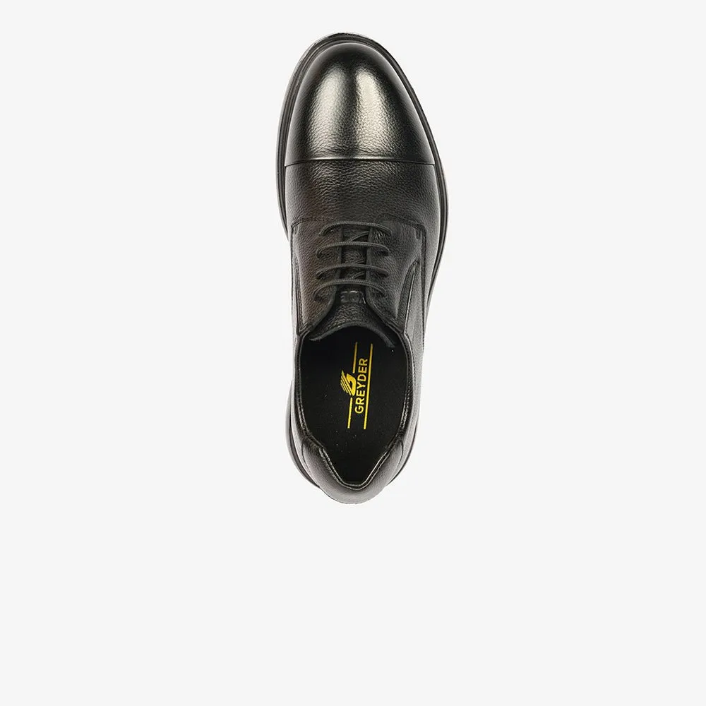 Greyder Men's Leather Formal Shoes in Black